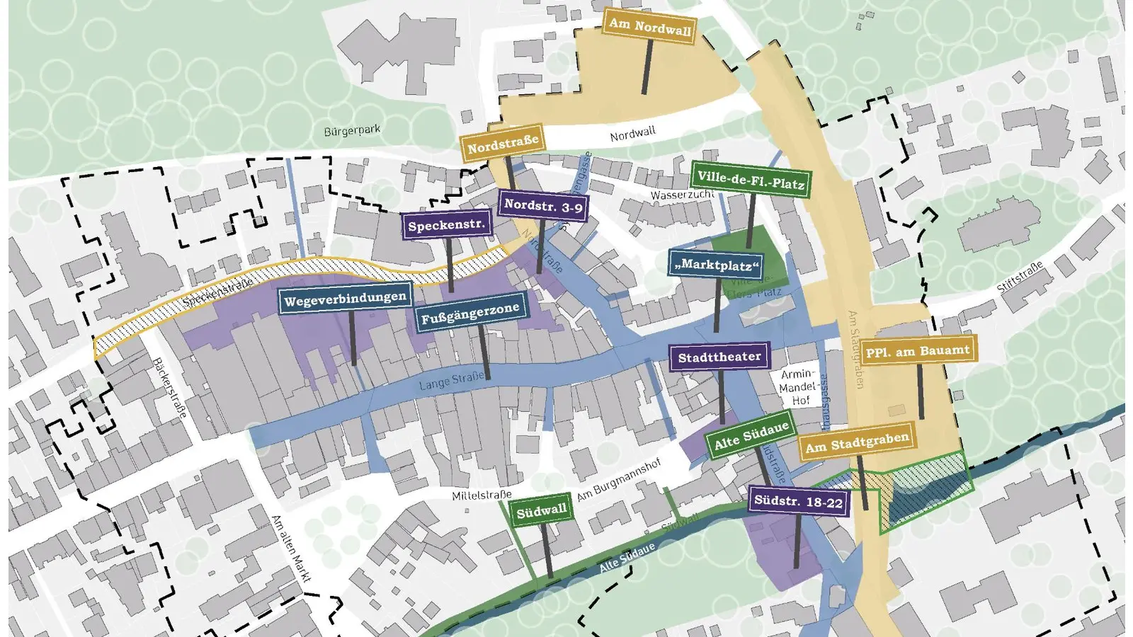 Verschiedene Handlungsfelder: Das integrierte städtebauliche Entwicklungskonzept.