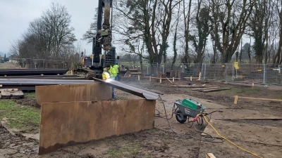Baustellenflächen im Erlengrund werden zunächst nicht mehr befahren. (Foto: gk)