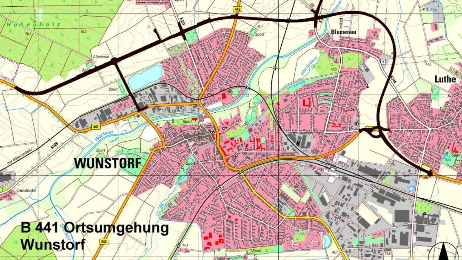 Bislang nur auf dem Papier: Der geplante Streckenverlauf der Nordumgehung. (Foto: privat)