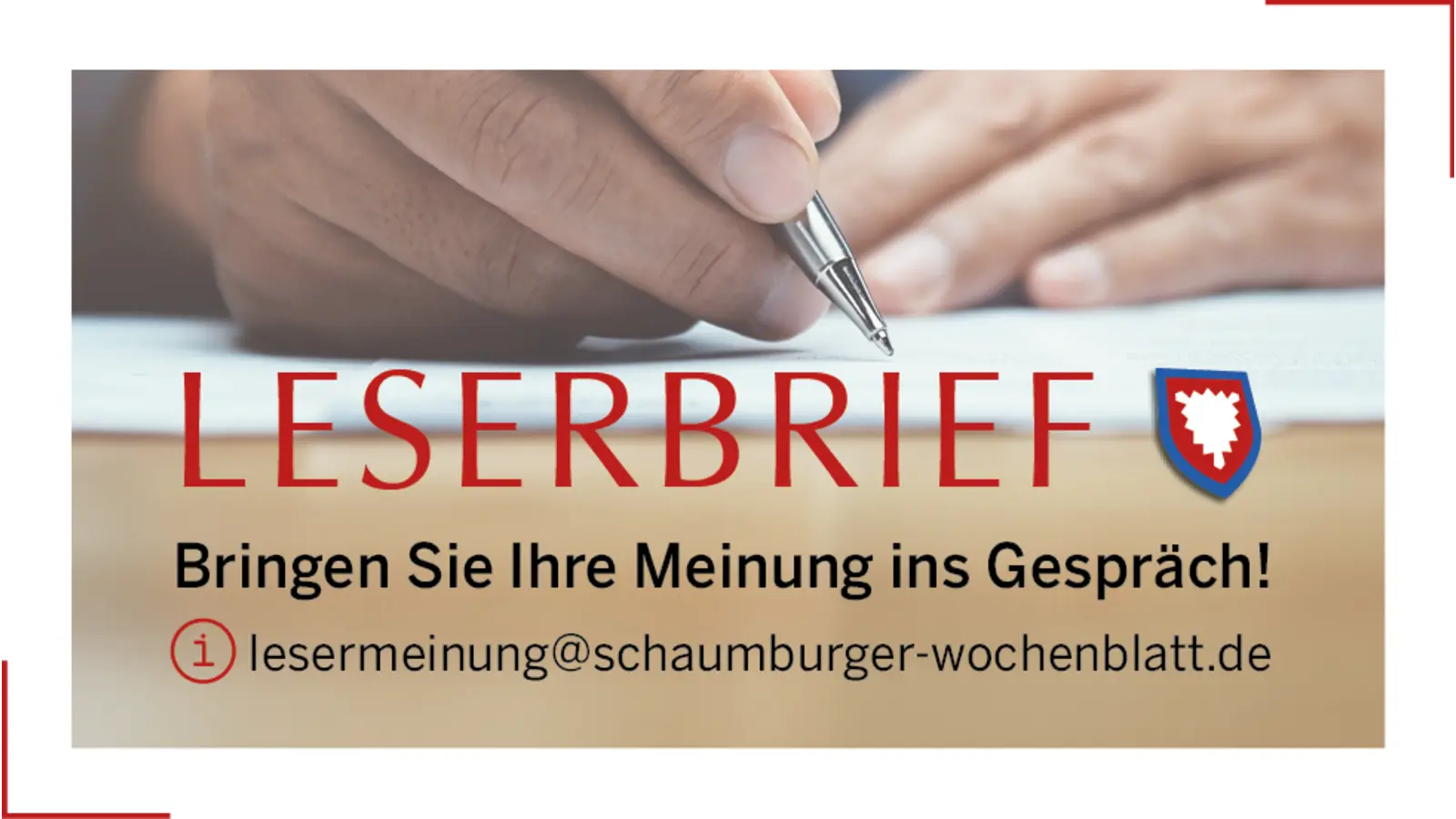“Die Redaktion weist darauf hin, dass der Inhalt der Leserbriefe die Ansicht der Einsender wiedergibt, die mit der Meinung der Redaktion oder des Verlags nicht unbedingt übereinstimmt.” (Foto: Redaktion)