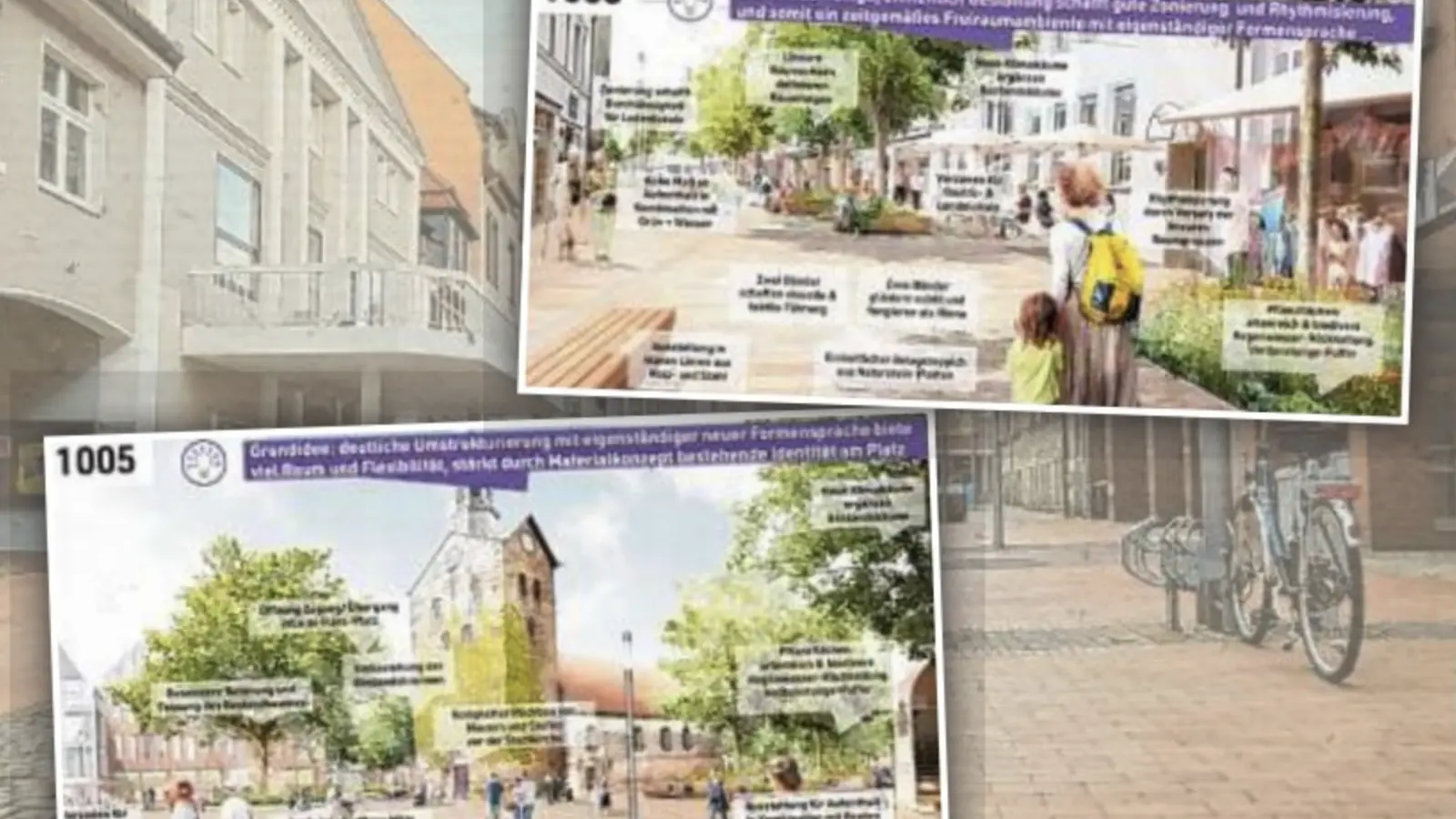 Vergabeentscheidung: Den Zuschlag hat der zweitplatzierte Wettbewerbsbeitrag erhalten. (Foto: tau, Stadt Wunstorf, Bildmonmtage)