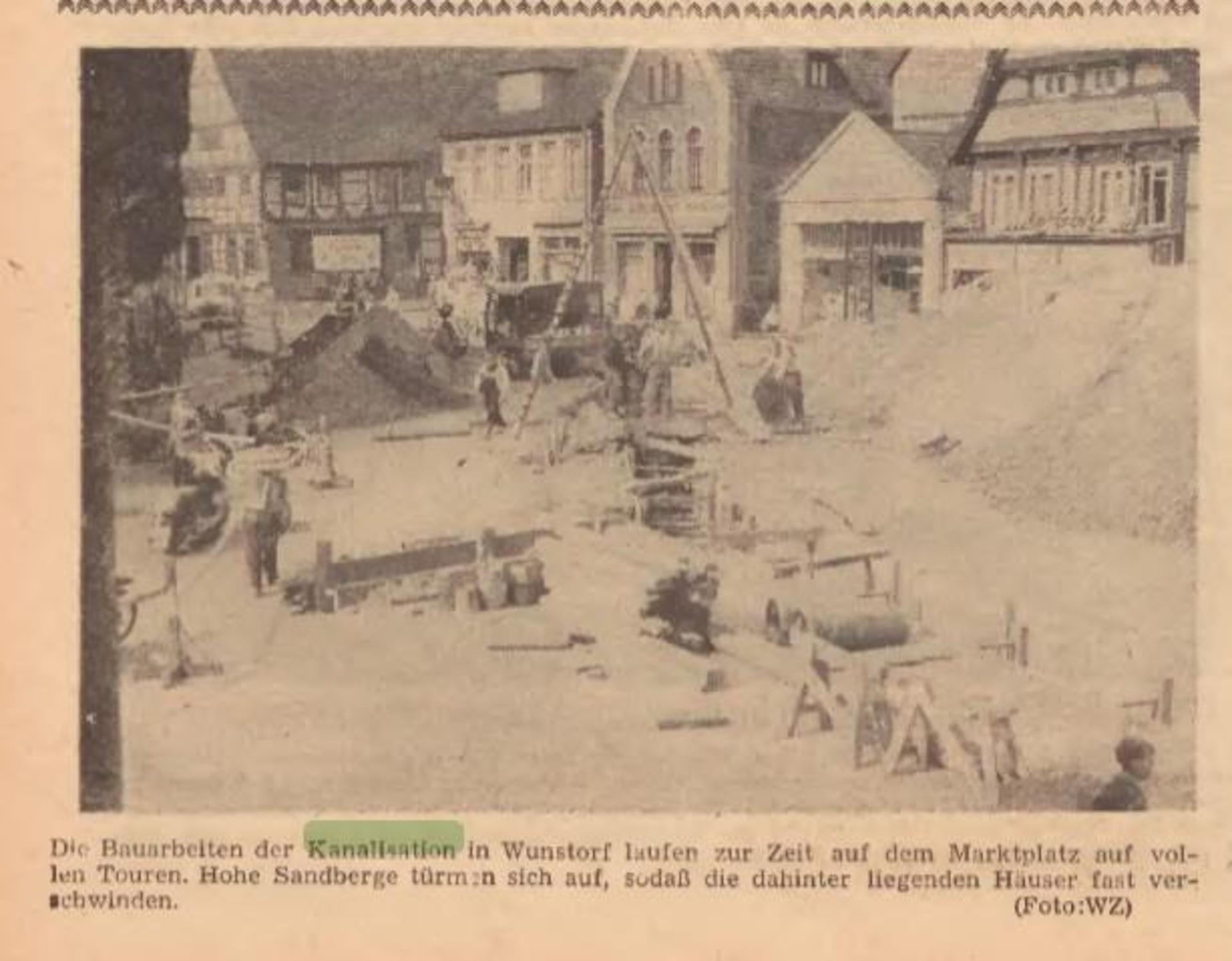 Lange Straße, Wunstorfer Zeitung 19.09.1957. (Foto: privat)