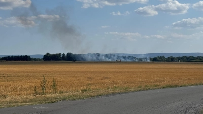 Rauchentwicklung: Brand auf einem Feld. (Foto: Feuerwehr)
