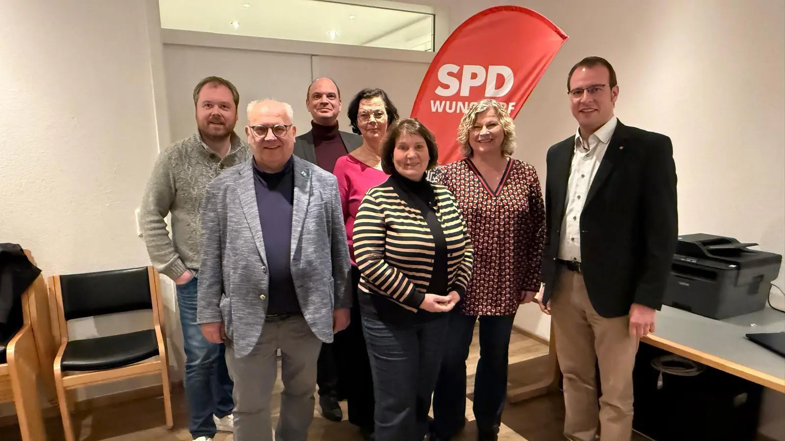 Nach der Mitgliederversammlung (v.li.): Jan Obramski, Thomas Silbermann, Sören Thoms, Gunda Cordes, Frauke Meyer, Regina Hogrefe und Martin Ehlerding. (Foto: privat)