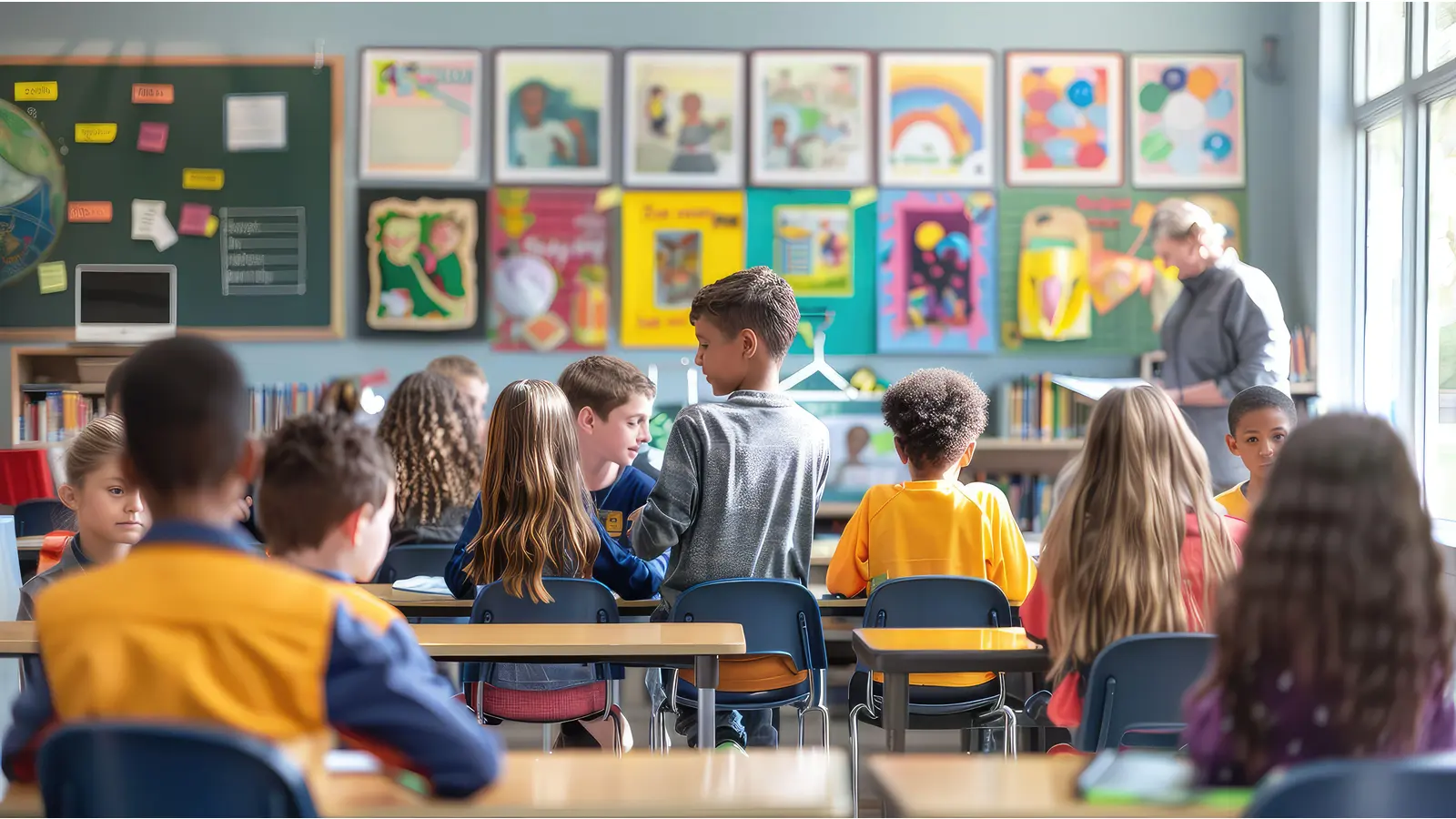 Ganztagsbetreuung an Grundschulen: Diskussion um provisorische Interimslösungen.  (Foto: KI-generiertes Bild / 123RF)