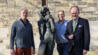 Haben sich die Ausstellung angesehen (v.li.): Marc Bertram, Jörg Mecke und Rainer Müller-Jödicke.  (Foto: privat)