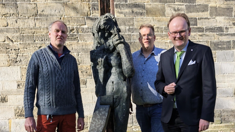 Haben sich die Ausstellung angesehen (v.li.): Marc Bertram, Jörg Mecke und Rainer Müller-Jödicke.  (Foto: privat)