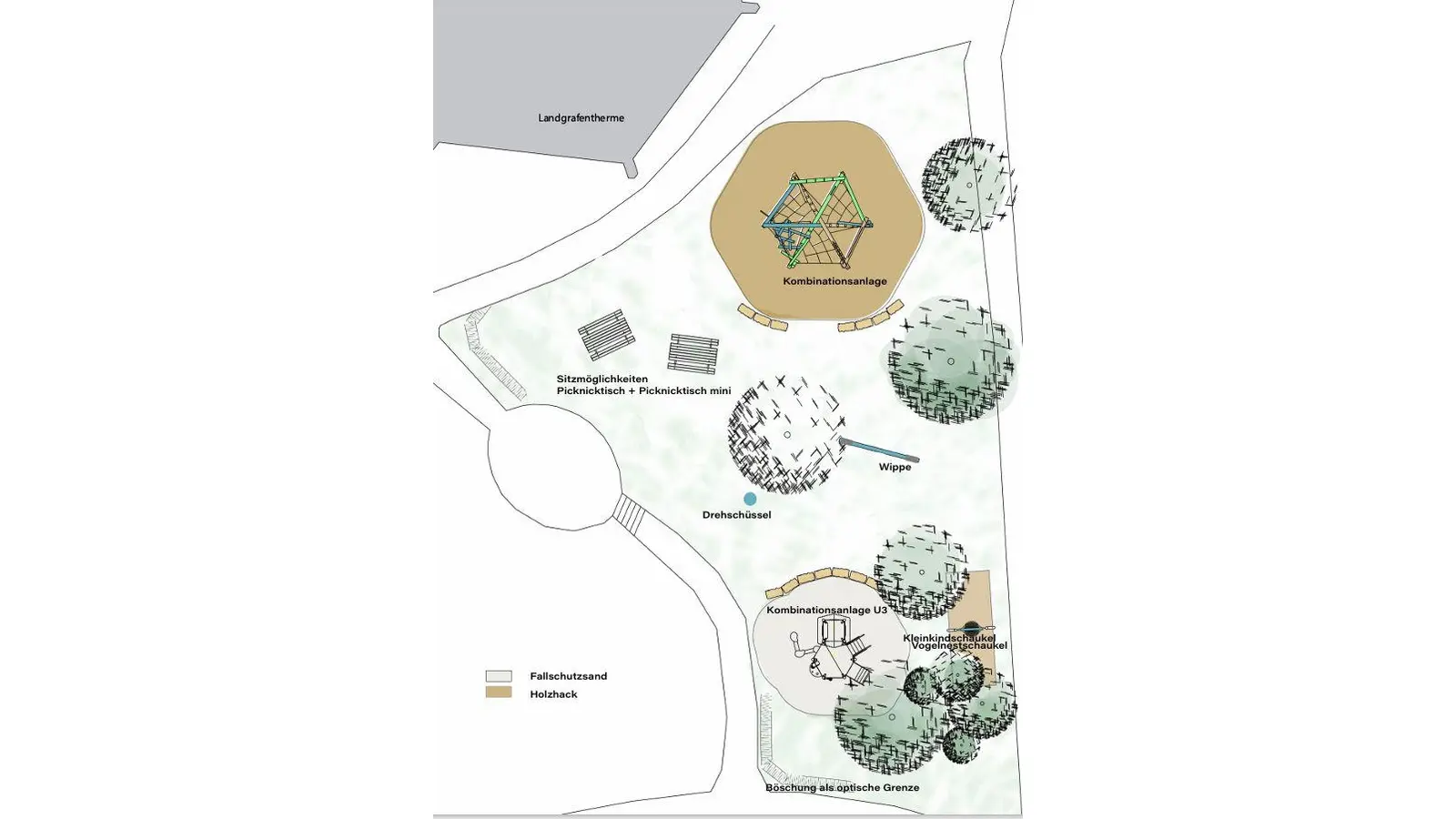 Die Anordnung der Spielgeräte am Thermalbad. (Foto: Stadt Bad Nenndorf / Repro gk)