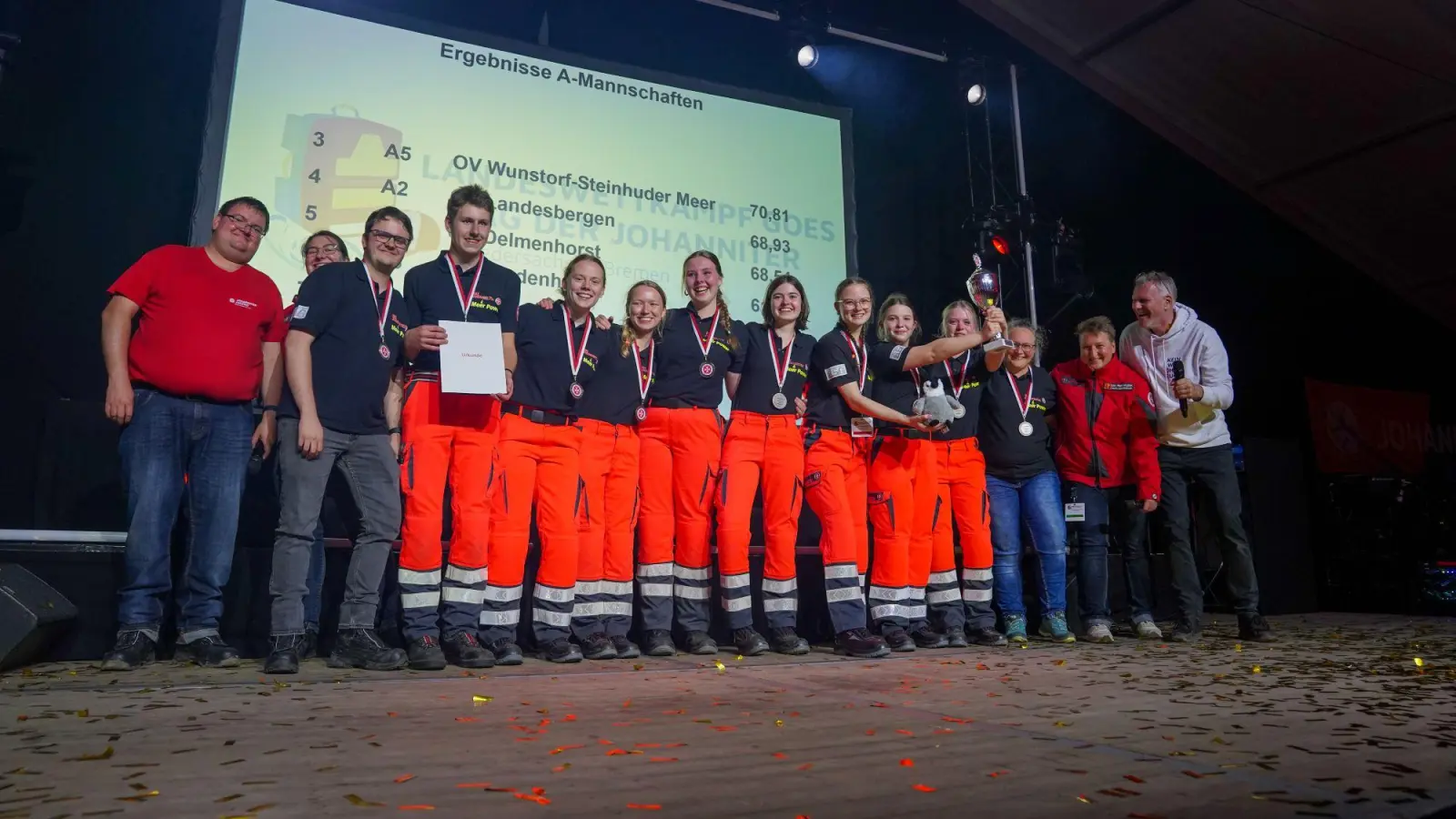 Siegerehrung: Das Team aus Wunstorf. (Foto: JUH/Wagner)