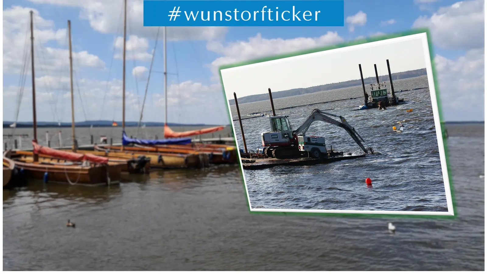 #wunstorfticker: Entschlammung Steinhuder Meer. (Foto: tau, wb, Bildmontage)