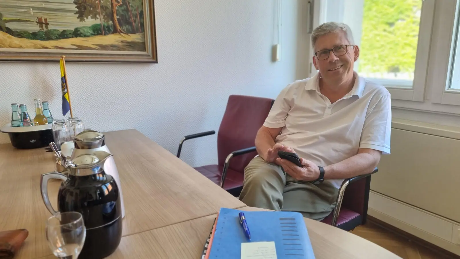 Im Gespräch: Bürgermeister Carsten Piellusch. (Foto: tau)