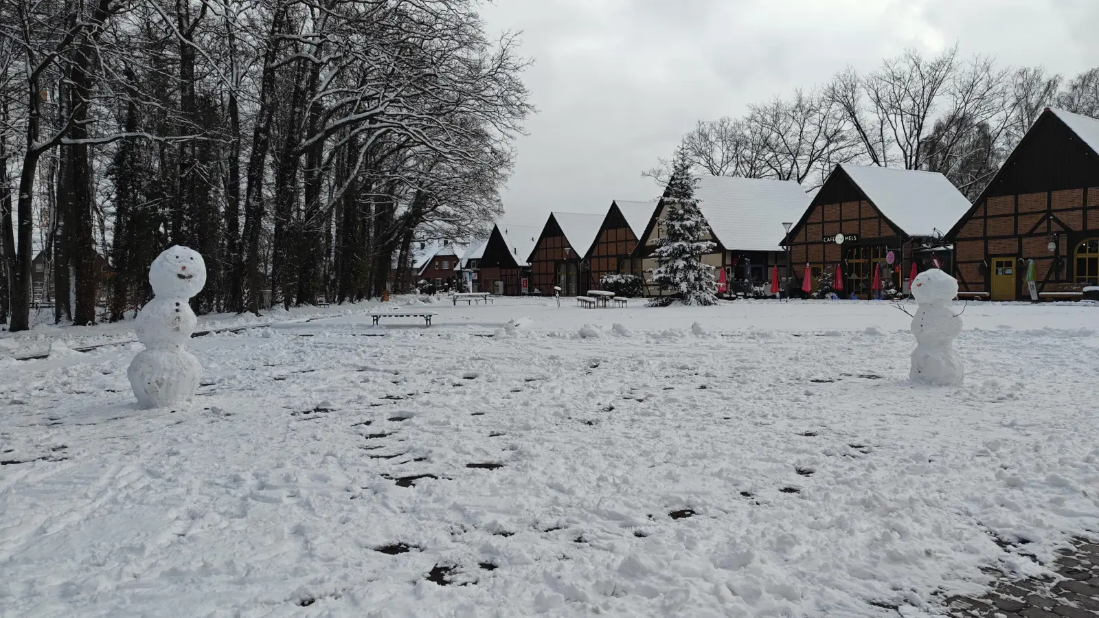 Seltener Besuch: Schneemänner im Scheunenviertel. (Foto: wb)
