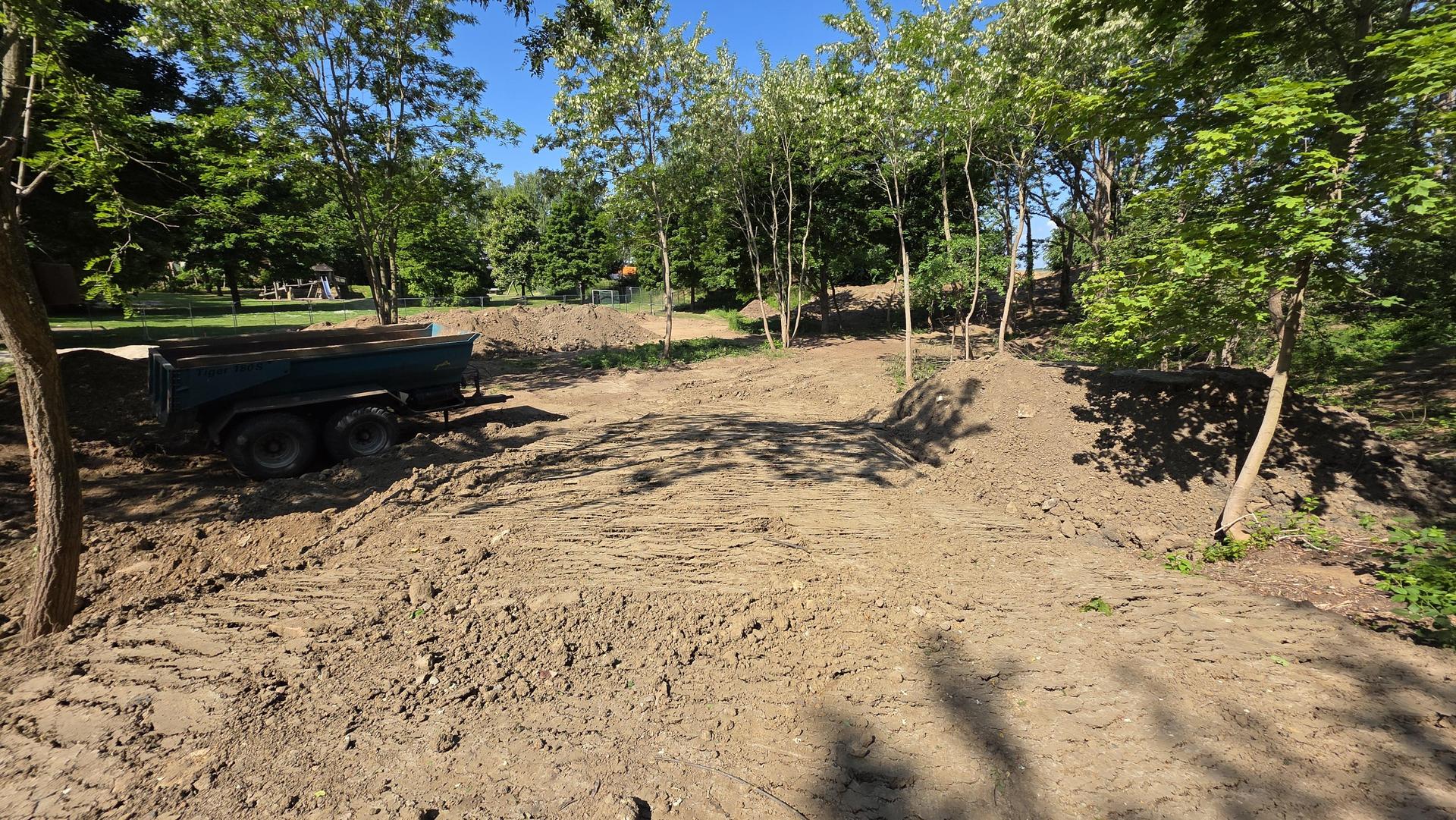 Arbeiten haben begonnen: Baustart für den Fahrradparcours Reiterkuhle. (Foto: tau)