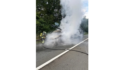 Mittels Schnellangriffseinrichtung konnte das Feuer schnell bekämpft werden. (Foto: FF SG Eilsen)