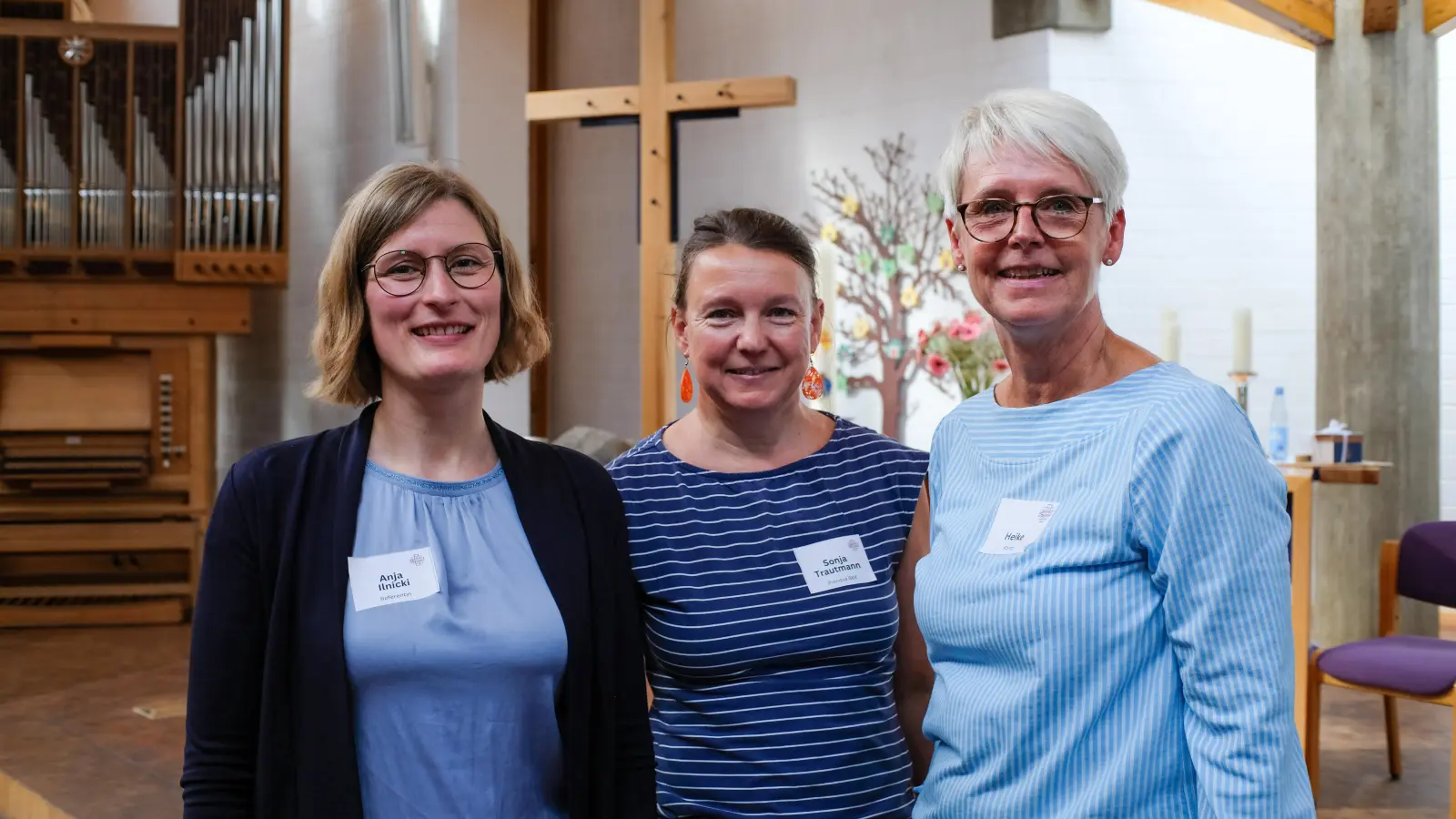 Fachtag Kitas (v.li.): Die Referentinnen Anja Ilnicki und Sonja Trautmann sowie Heike Köritz vom Kirchenkreis. (Foto: Mirko Bartels)