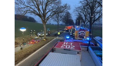 Die Unfallstelle auf der B65. (Foto: Feuerwehr)