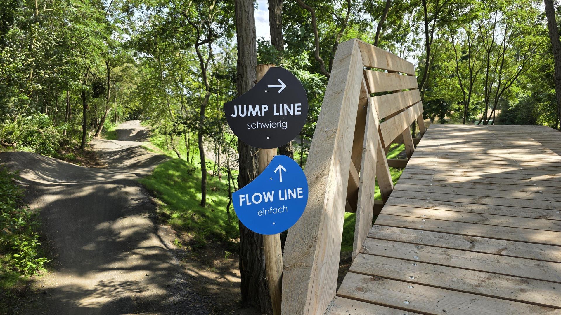 Verschiedene Schwierigkeitsstufen: Die Streckenführung im Bikepark. (Foto: tau)