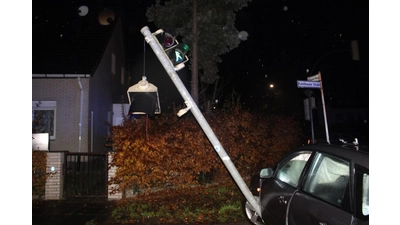 Verunfalltes Fahrzeug an Ampel. (Foto: privat)