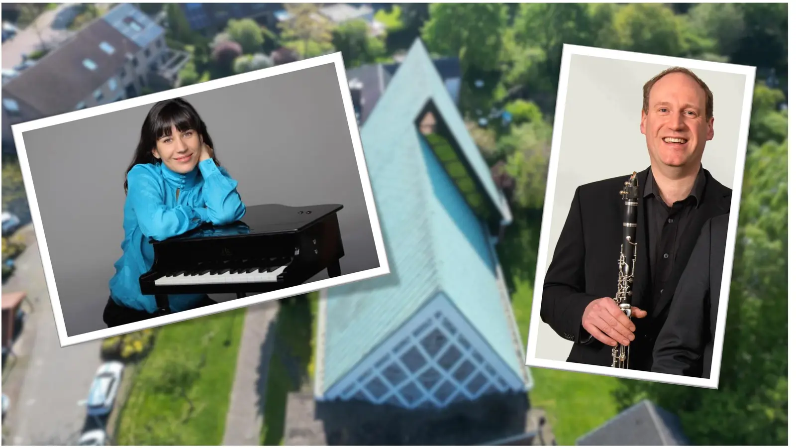 Zu Gast in Corvinus: Pianistin Mireia Vendrell und der Klarinettist Florian Himpel. (Foto: privat, Bildmontage)
