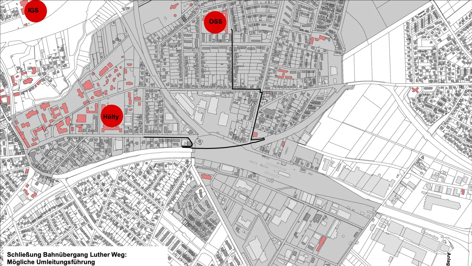 Über die Hochstraße: Eine der Umleitungsstrecken in der Oststadt. (Foto: Stadt Wunstorf)