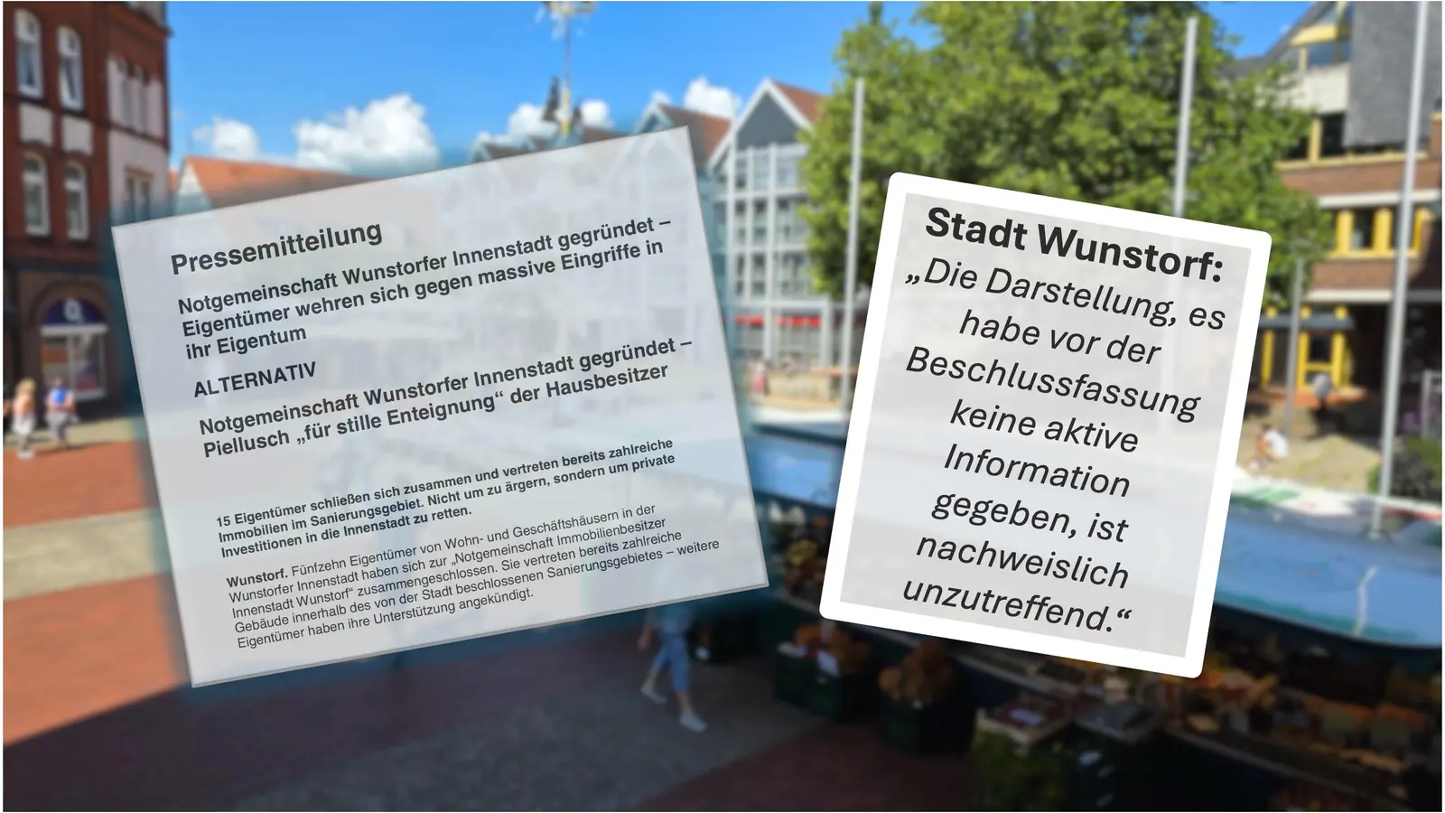 Erwiderung: Die Stadt weist die Darstellung der Notgemeinschaft als unzutreffend zurück. (Foto: tau. Bildmontage)