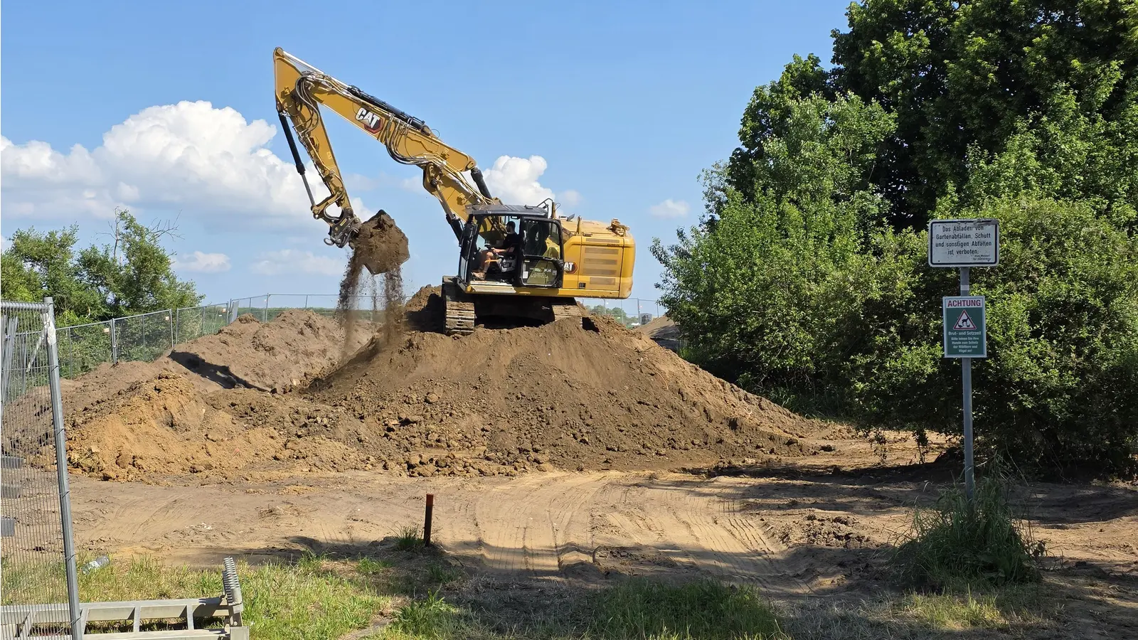 Arbeiten haben begonnen: Baustart für den Fahrradparcours Reiterkuhle. (Foto: tau)