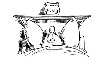 Auszug aus dem achten Kapitel von „Schnurrdiburr oder die Bienen“ von Wilhelm Busch, Honig steht im Mittelpunkt mancher Geschichten des Künstlers. (Foto: privat)