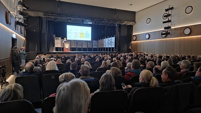 Im Stadttheater: Die Vorstellung der Entwürfe zur Innenstadtsanierung. (Archivbild: tau)