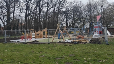 Steht bald komplett zur Verfügung: Der Spielplatz im Kurpark. (Foto: wb)