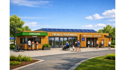 Im Zuge der Sanierung des Freibades plant die Samtgemeinde einen Neubau.  (Foto: Samtgemeinde KI-generiert)