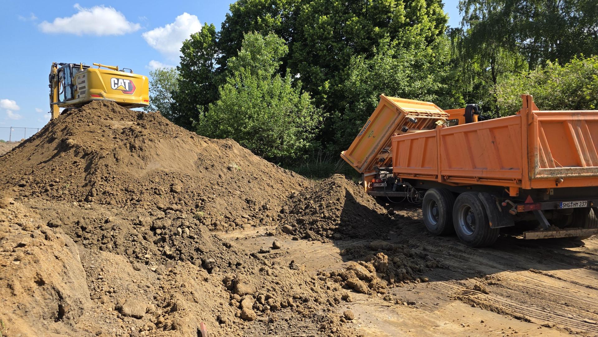 Arbeiten haben begonnen: Baustart für den Fahrradparcours Reiterkuhle. (Foto: tau)