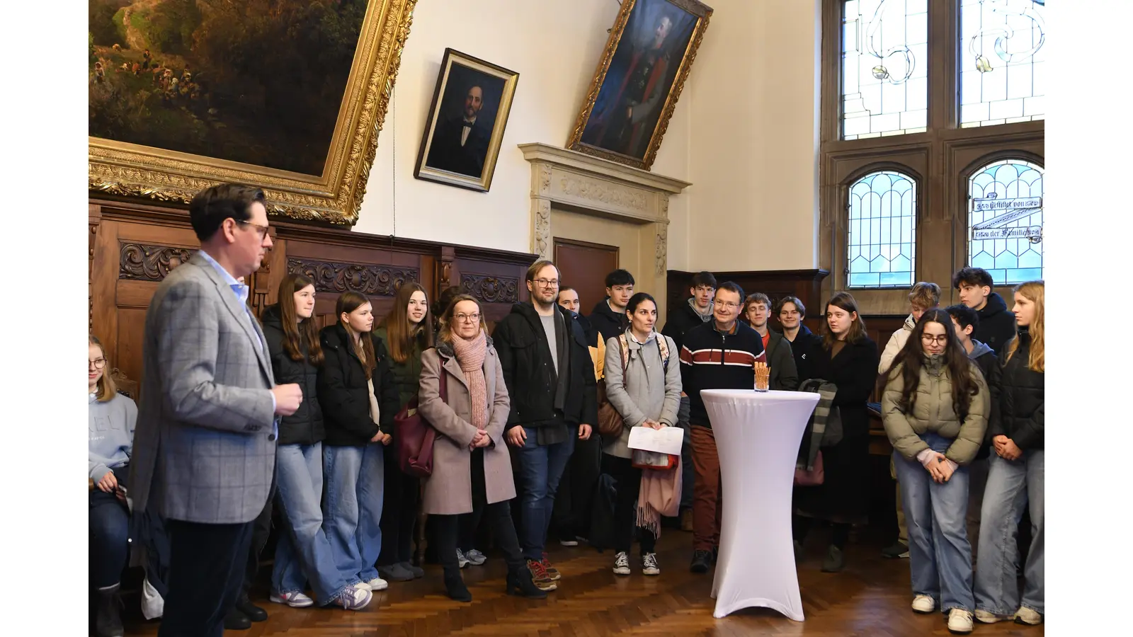 Mit einem Empfang im Rathaus begann der offizielle Teil des Schüleraustauschs mit Sablè. (Foto: nd)